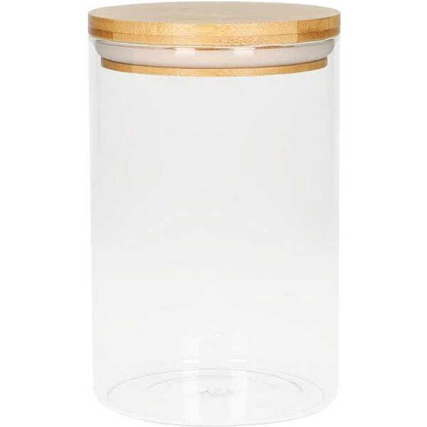 elasto Glasbehälter "Bamboo" 650 ml mit Bambusdeckel - Gefäß für Lebensmittel