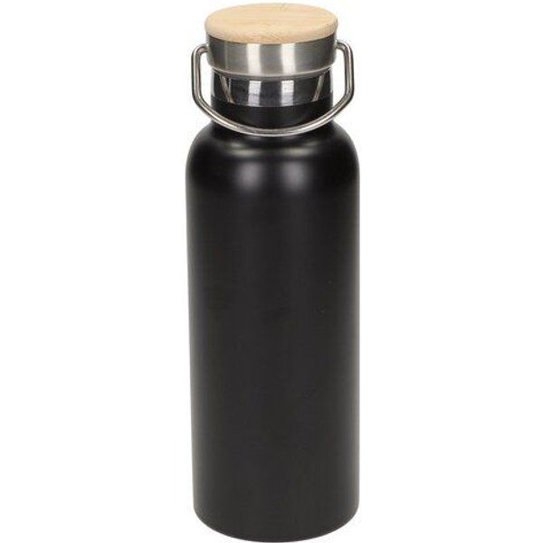 elasto Edelstahl Isolierflasche "Cascada" - Flasche mit Bambusdeckel & Griff