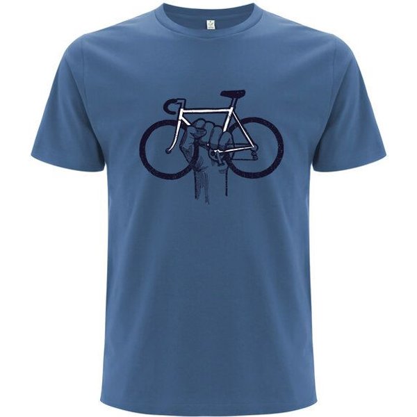Spreecult Fahrrad Faust - Bio und Fair - Männer Unisex T-Shirt - Bike Fixie Shirt