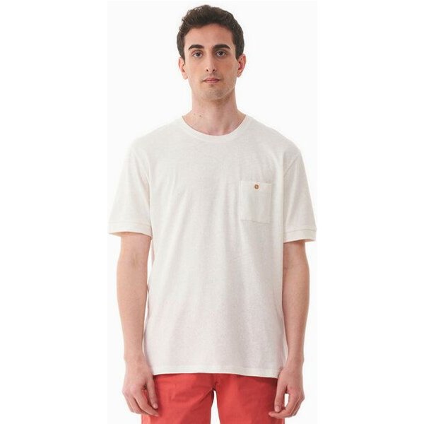ORGANICATION T-Shirt aus Bio-Baumwolle und Leinen mit Brusttasche