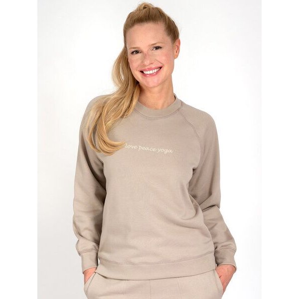 Magadi Damen Sweater BELLA mit Love- Peace- Yoga aus Sweat-Stoff