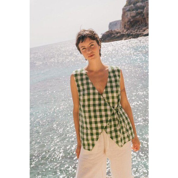 AmourLinen Blanca ärmelloses Leinenoberteil