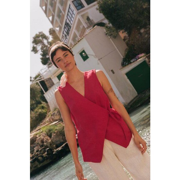 AmourLinen Blanca ärmelloses Leinenoberteil