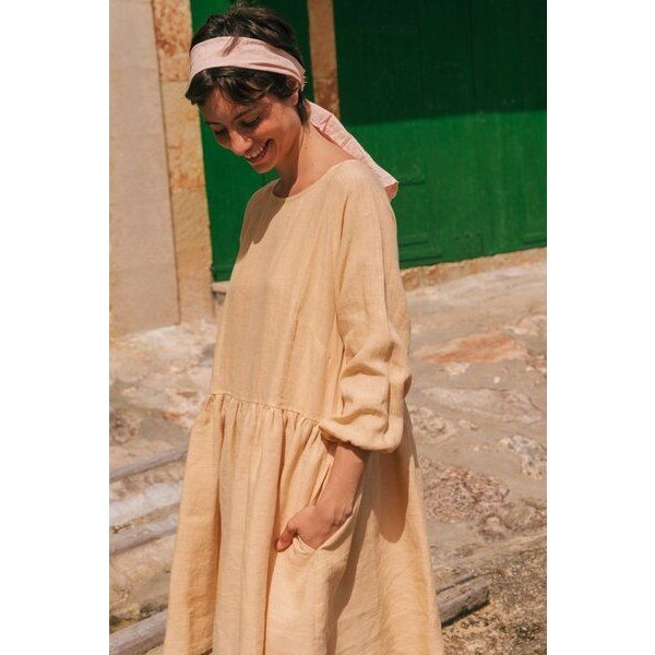 AmourLinen Sofia Kleid aus Leinen in Midilänge