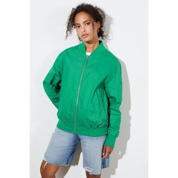 LangerChen Jacket Winton - Boyfriend Bomberjacke aus Leinen