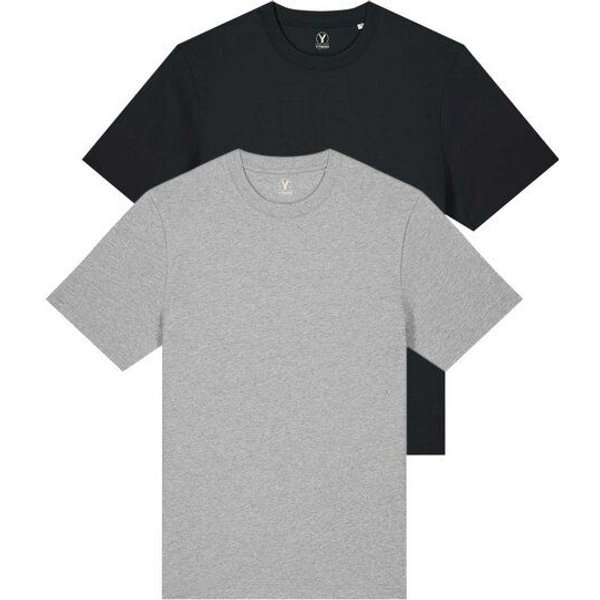 YTWOO Doppelpack Unisex-T-Shirts aus schwerem Stoff | Bio-Baumwolle