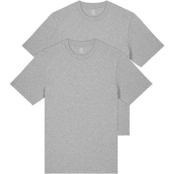 YTWOO Doppelpack Unisex-T-Shirts aus schwerem Stoff | Bio-Baumwolle