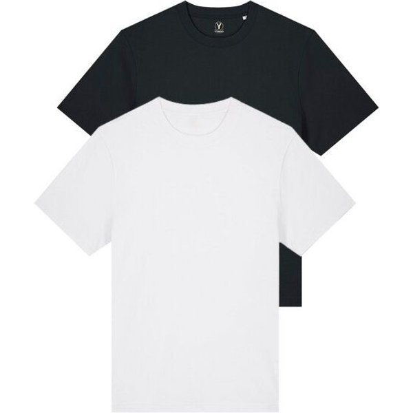 YTWOO Doppelpack Unisex-T-Shirts aus schwerem Stoff | Bio-Baumwolle