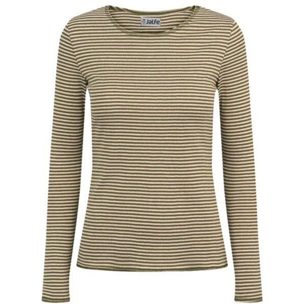Langarmshirt Baumwolle schmal geringelt von Jalfe