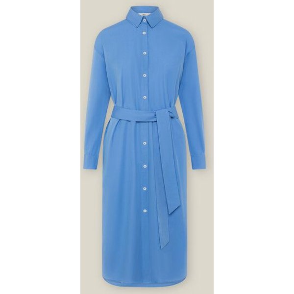 WOTE Hemdblusenkleid in Midi-Länge mit Gürtel aus 100 % Bio-Baumwolle
