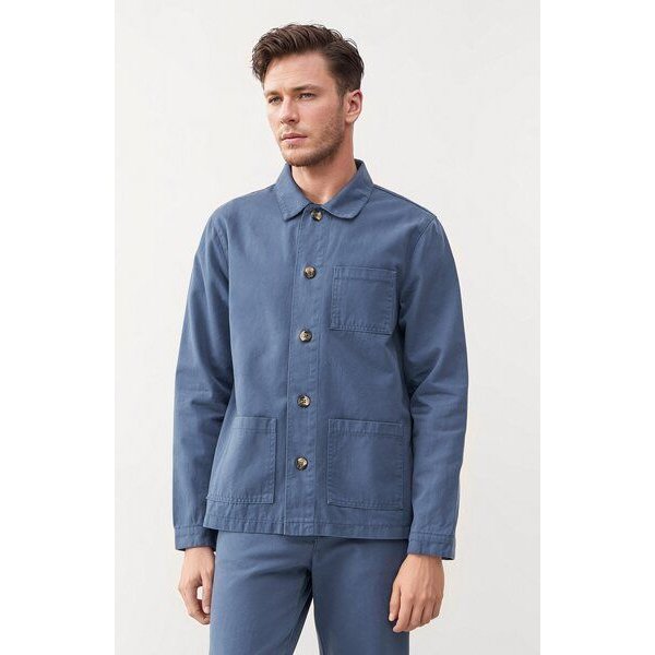 Givn Berlin Overshirt GBBEN aus Bio-Baumwolle - Steel Blue