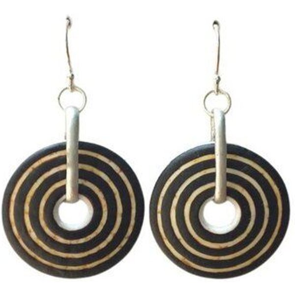 Mambu Design Upcycling Ohrringe - Circles - Straußeneischmuck