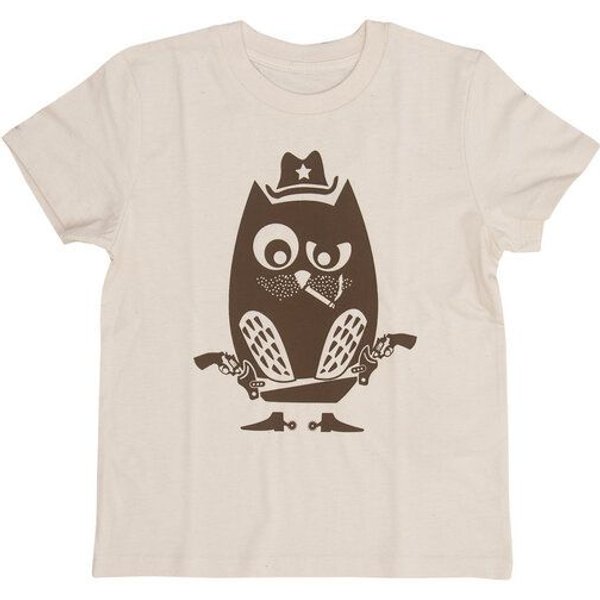 päfjes Harry der Eulen Cowboy - Kinder Shirt - fair gehandelt - Bio - Natur/Braun