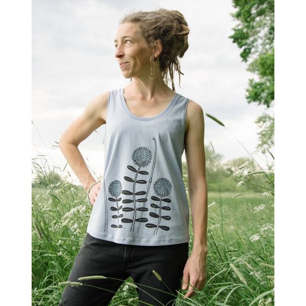 Cmig Damen Tank-Top Waldblumen in serene blue