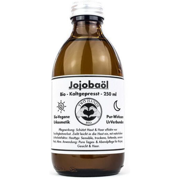 Two Hands BIO Jojobaöl - Bio - Vegan - Kaltgepresst - 250 ml