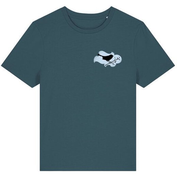 Spangeltangel Damenshirt "Vogel", T-Shirt, gedrucktes Vogelmotiv, für Frauen, Biobaumwolle
