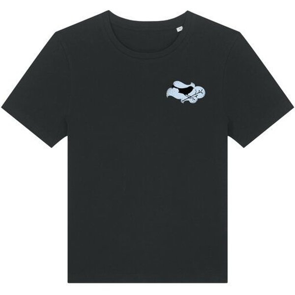 Spangeltangel Damenshirt "Vogel", T-Shirt, gedrucktes Vogelmotiv, für Frauen, Biobaumwolle