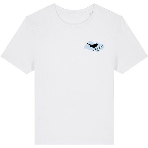 Spangeltangel Damenshirt "Vogel", T-Shirt, gedrucktes Vogelmotiv, für Frauen, Biobaumwolle
