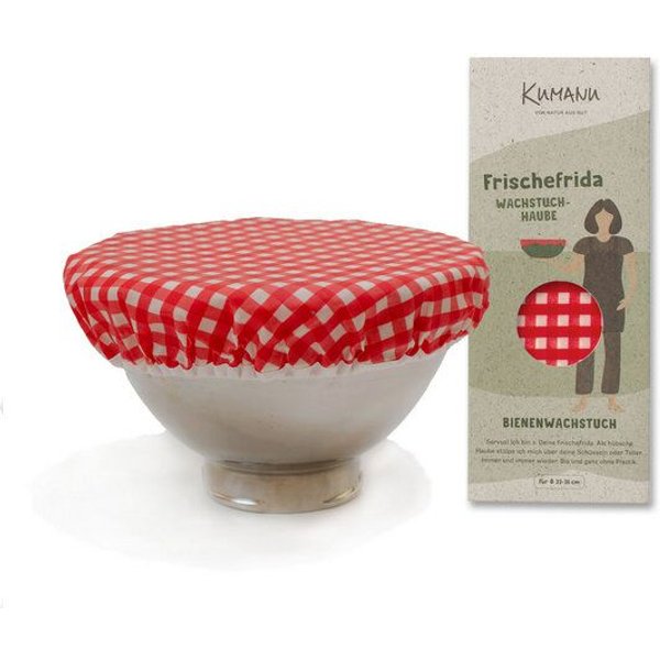 Kumanu - von Natur aus gut Bienenwachstuch Haube "Frischefrida" | ø 22-26cm | aus Bio-Bienenwachs
