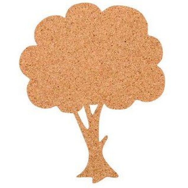 Kork-Deko Baum als Pinnwand aus Kork XXL ca. 80x50 cm | Umriss Baum