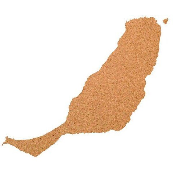 Kork-Deko Fuerteventura als Pinnwand aus Kork XXL ca. 80x50 cm | Umriss Fuerteventura