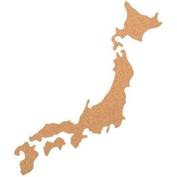Kork-Deko Japan als Pinnwand aus Kork XXL ca. 80x50 cm | Umriss Japan