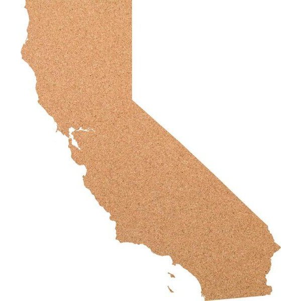 Kork-Deko Kalifornien als Pinnwand aus Kork XXL ca. 80x50 cm | Umriss California