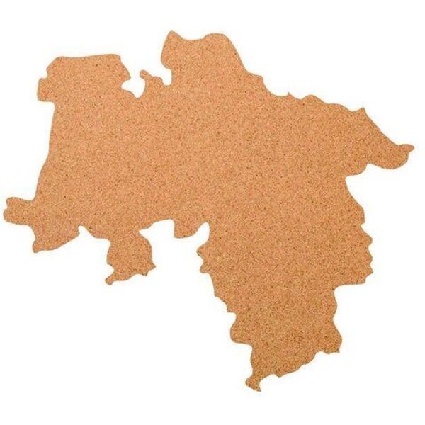 Kork-Deko Niedersachsen als Pinnwand aus Kork XXL ca. 80x50 cm | Umriss Niedersachsen