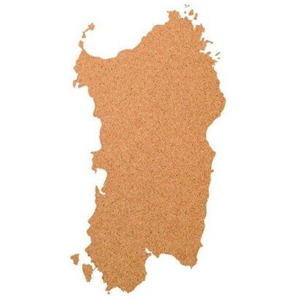 Kork-Deko Sardinien als Pinnwand aus Kork XXL ca. 90x45 cm | Umriss Sardinien