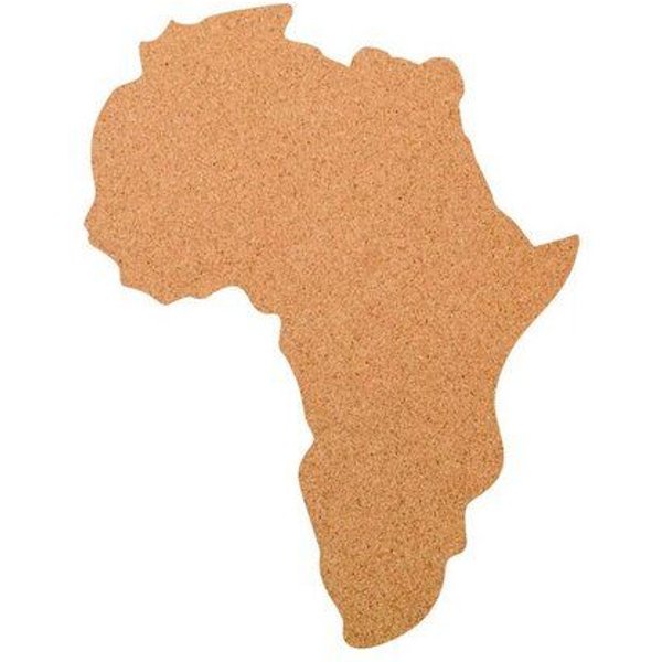 Kork-Deko Afrika als Pinnwand aus Kork XXL ca. 80x50 cm | Umriss Afrika