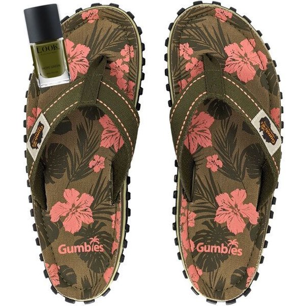 GUMBIES Set - Nachhaltiger Zehentrenner mit veganem Nagellack