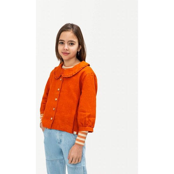Matona Einzigartige Leinenbluse mit romantischem Rüschenkragen für Kinder / Vintage Collar Blouse