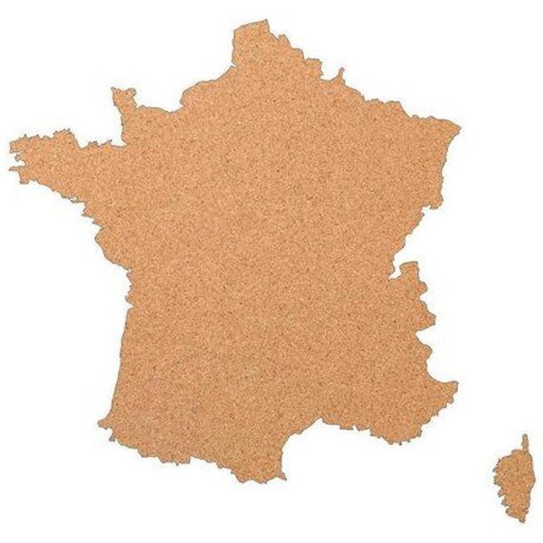 Kork-Deko Frankreich als Pinnwand aus Kork XXL ca. 60x60 cm