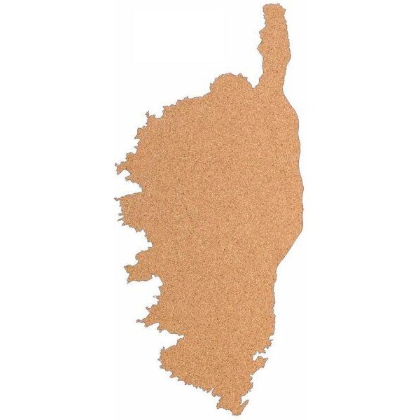Kork-Deko Korsika als Pinnwand aus Kork XXL ca. 80x40 cm | Umriss Korsika