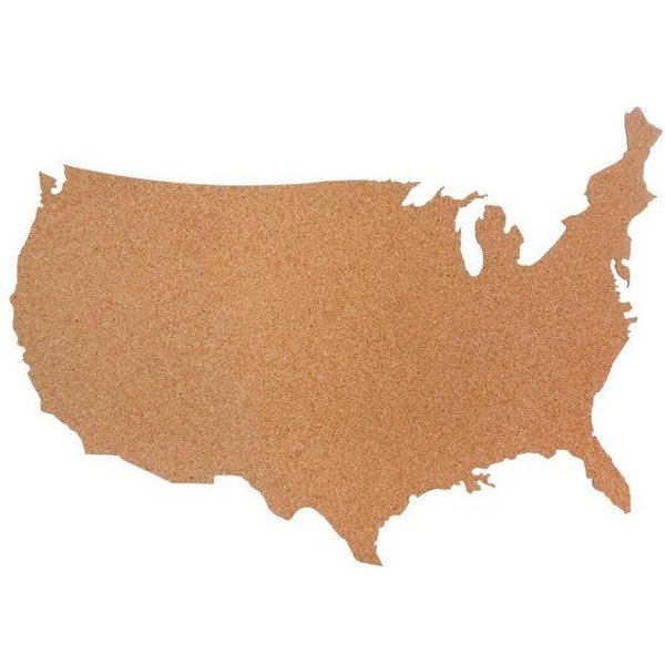 Kork-Deko USA als Pinnwand aus Kork XXL ca. 80x50 cm