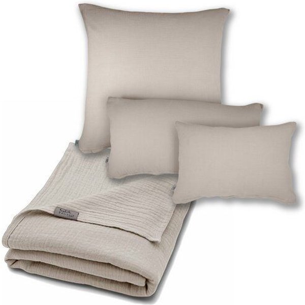 Hutch&Putch Musselin-Sommerbundle für warme Nächte (Sommerdecke 220x135 + Kopfkissenbezug nach Wahl) aus 100% Bio-Baumwolle - Handmade in Germany und Europa