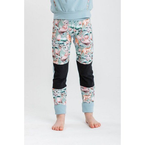 Babbily Verstellbare Kinderleggings mit verstärkten Knien - mitwachsend. Bio-Baumwolle