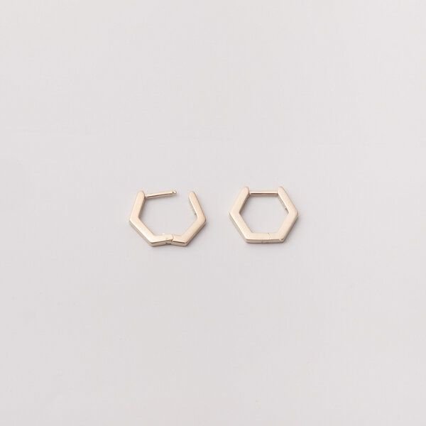 fejn jewelry Ohrringe 'hexagon huggie' sechseckige Creole