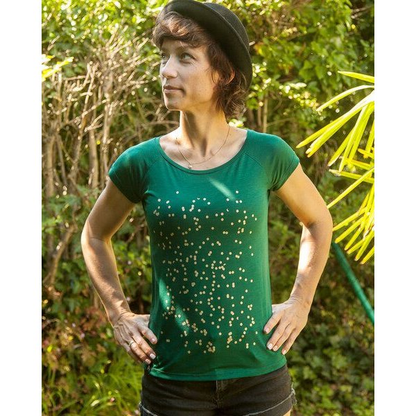 päfjes Goldenes Konfetti - Fair gehandeltes Frauen T-Shirt mit TENCEL Lyocell