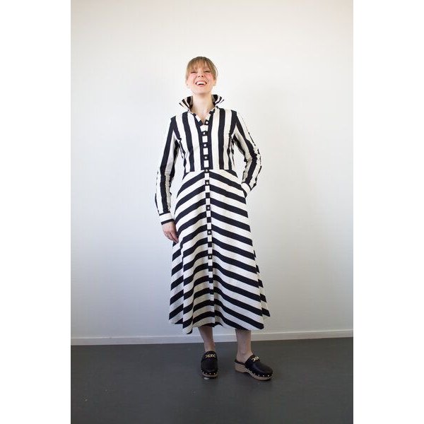 Skrabak Hemdkleid Alexandra mit Blockstreifen aus Bio-Baumwolle