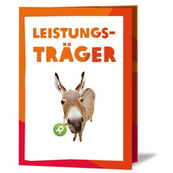 OxfamUnverpackt Spenden-Geschenk "Esel" (Grußkarte mit Magnet)