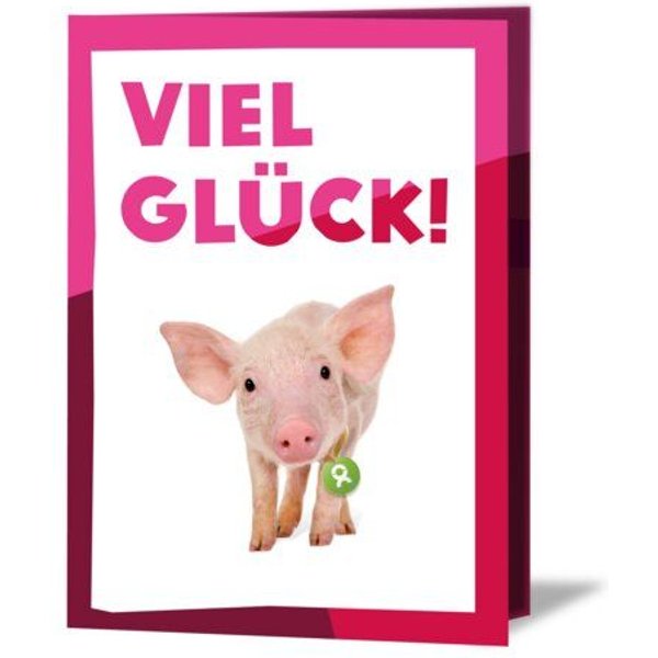 OxfamUnverpackt Spenden-Geschenk "Ferkel" (Grußkarte mit Magnet)