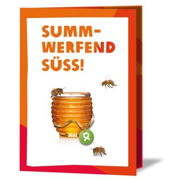 OxfamUnverpackt Spenden-Geschenk "Honigbienen" (Grußkarte mit Magnet)