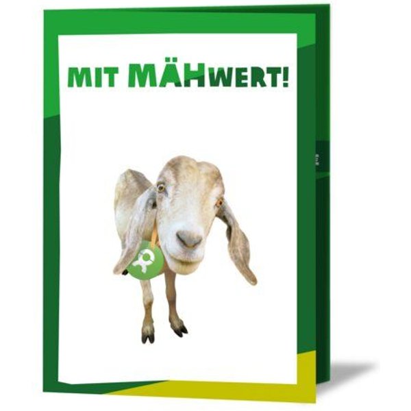 OxfamUnverpackt Spenden-Geschenk "Ziege" (Grußkarte mit Magnet)