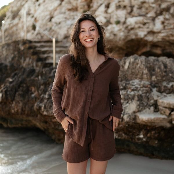 NORDLICHT Damen Musselin Bluse aus 100% Bio-Baumwolle FENJA