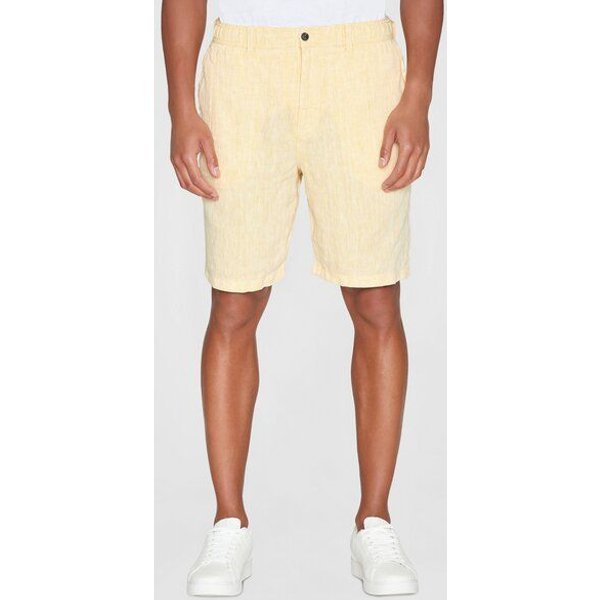 KnowledgeCotton Apparel Herren Shorts "FIG loose linen shorts" Fischgrät - VEGAN