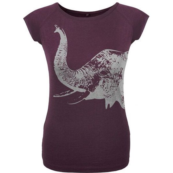 HANDGEDRUCKT RESTPOSTEN "Elefant" Bamboo Frauen T-Shirt Continental Clothing
