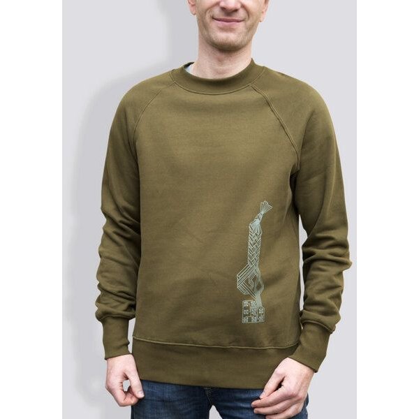 little kiwi Herren Sweater, "Verflechtung", British Khaki