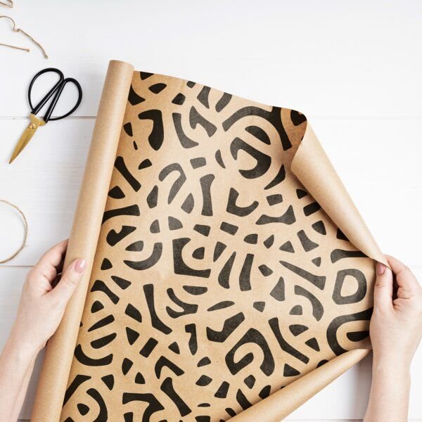 Fines Papeterie 3m bedrucktes Kraftpapier * Geschenkpapier auf Rolle * 300x47 cm * verschiedene Motive *