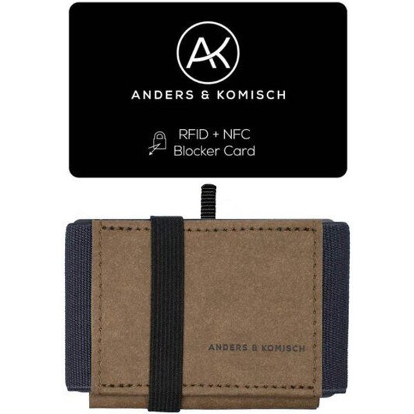 ANDERS & KOMISCH MINI DELUXE Wallet mit RFID Schutz Karte - Minimalistisches Portemonnaie Braun